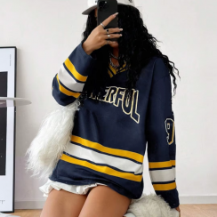 3 Pcs Comfort Fit Long Sleeve V Neck Polyester Hockey Jersey